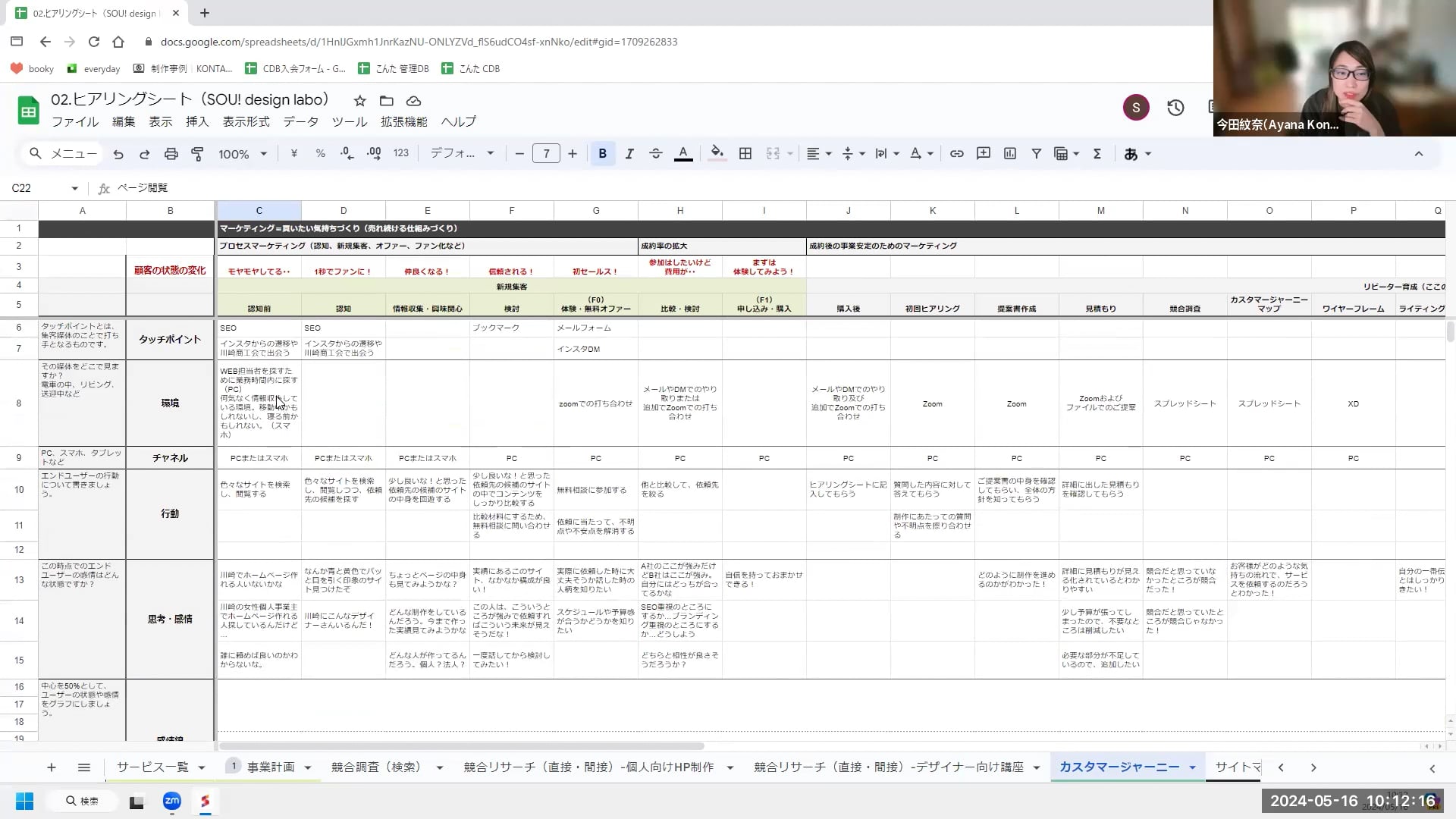 2024-05-16　ディレクター添削会（カスタマージャーニー作成方法）